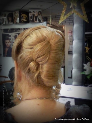 coiffure femme de grande soirée vue de dos